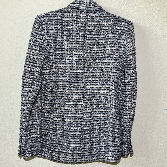 ZARA Double Breasted Blazer Textured Tweed Weave - Picture 8 of 12